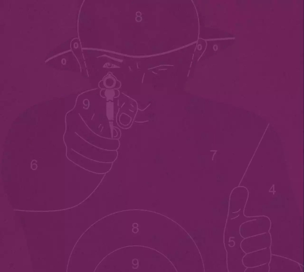 Purple image with gun
