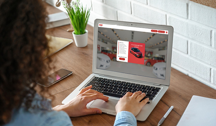 Laptop showing a Perrys event