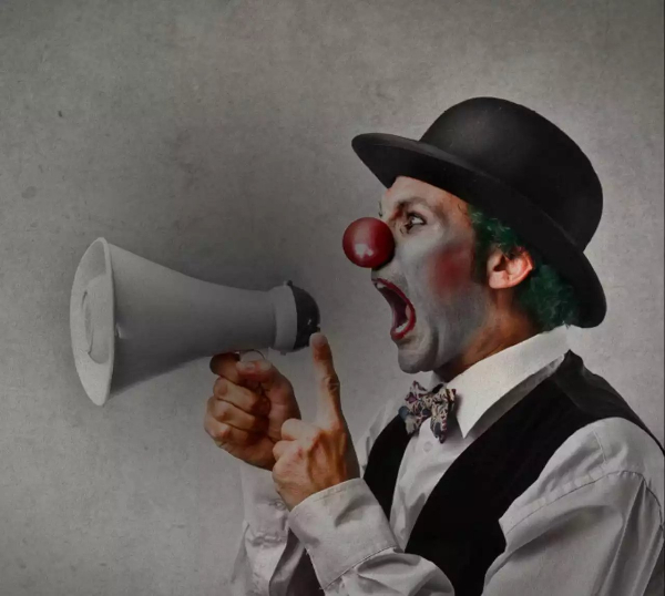 man with megaphone